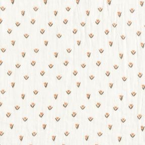 Double Gauze/Muslin mini tulips Digital Print – white, 