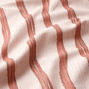 Decor Fabric Half Panama wavy stripes – red/rosé, 