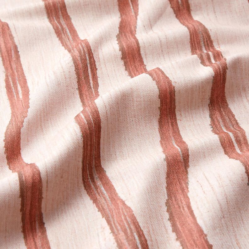 Decor Fabric Half Panama wavy stripes – red/rosé, image number 2