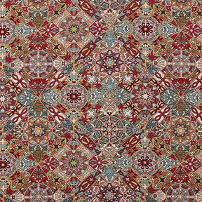 Decor Fabric Tapestry Fabric Intricate Ornaments – light beige/carmine, 