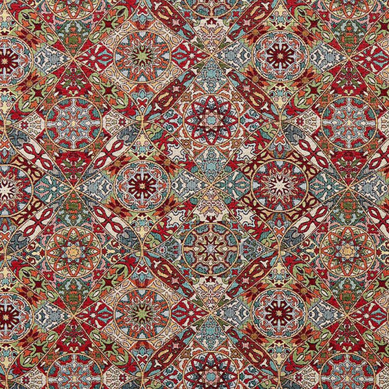 Decor Fabric Tapestry Fabric Intricate Ornaments – light beige/carmine,  image number 1