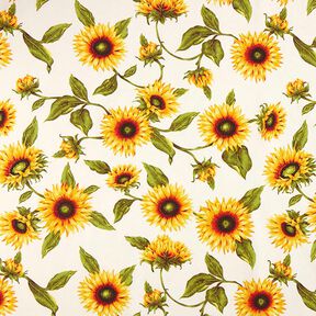 Decorative fabric Canvas Sunflowers – natural/sunglow, 