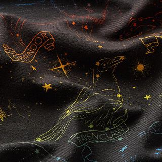 Cotton Jersey Licensed Fabric Heraldic animal constellations of Harry Potter  | Warner Bros. – black, 