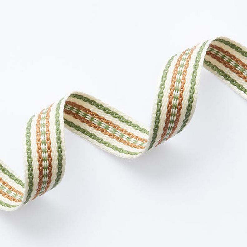 Ethnic Webbing [ 15 mm ] – offwhite/green,  image number 2