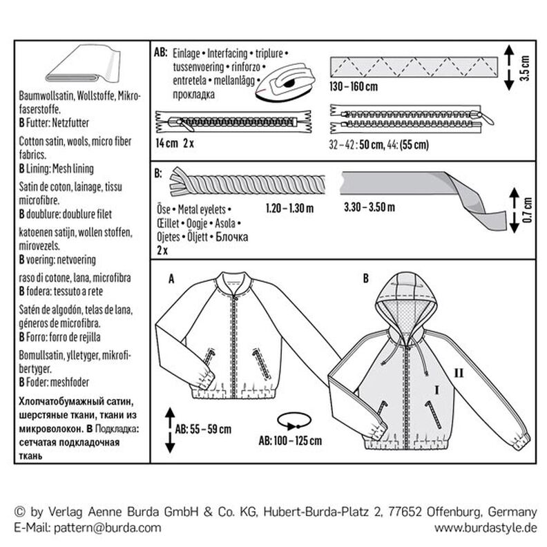 Jacket | Blouson, Burda 6478 | 32 - 44,  image number 10