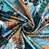 Satin Crepe Palms and Monstera – brilliant blue/blue-black,  thumbnail number 3