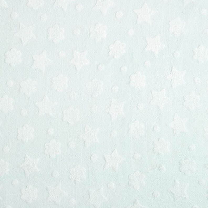 Cosy Fleece Stars and Flowers – pale mint,  image number 1
