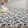 Decor Fabric Half Panama minimalist leaves – black/ivory,  thumbnail number 7