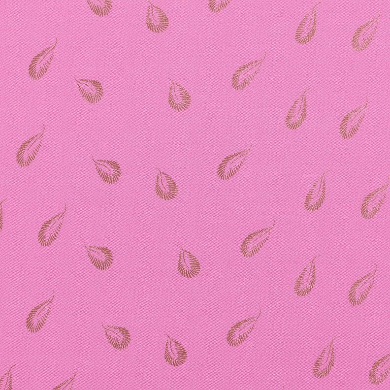 foil print feathers viscose fabric – pink,  image number 1