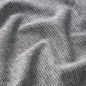 Linen Cotton Blend Narrow Stripes – black/white, 