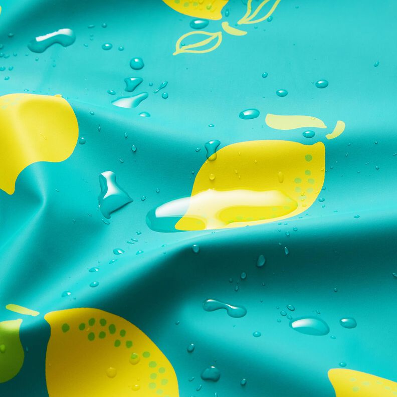 Raincoat Fabric lemons – peppermint/lemon yellow,  image number 6