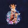 French Terry giraffe family Panel | Glitzerpüppi – midnight blue,  thumbnail number 6