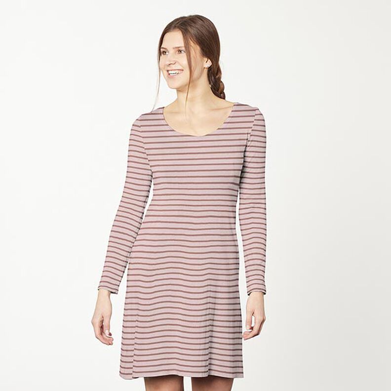 Narrow & Wide Stripes Cotton Jersey – light dusky pink/dark dusky pink,  image number 8