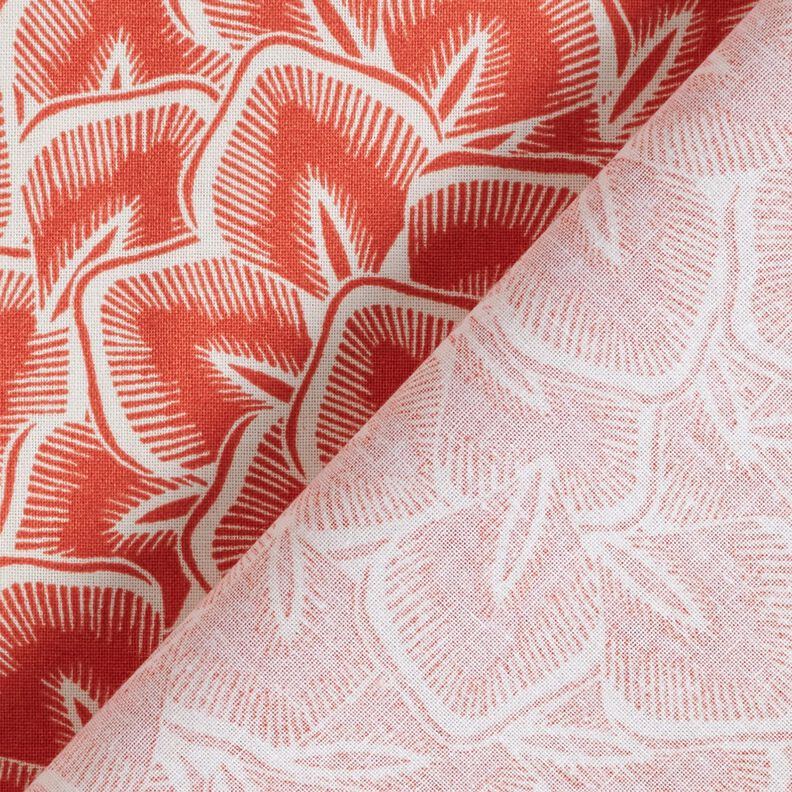 Cotton Cretonne Abstract leaves – terracotta/ivory,  image number 4