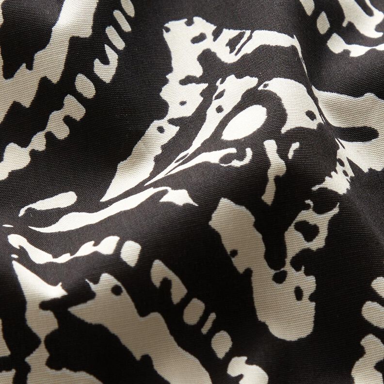 Blouse fabric abstract large pattern – black/white,  image number 3