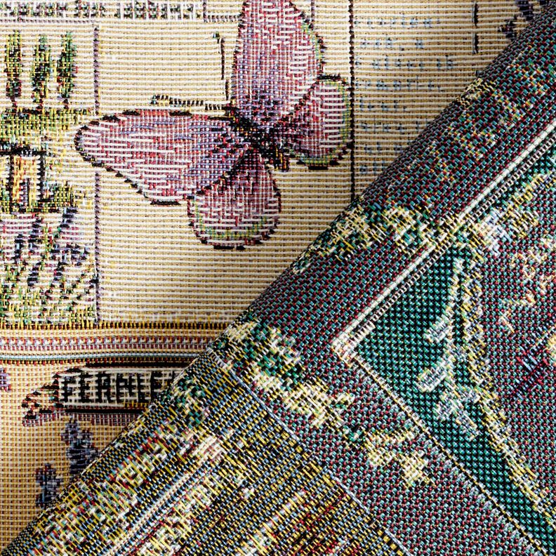 Decor Fabric Tapestry Fabric lavender collage – natural/mauve,  image number 4