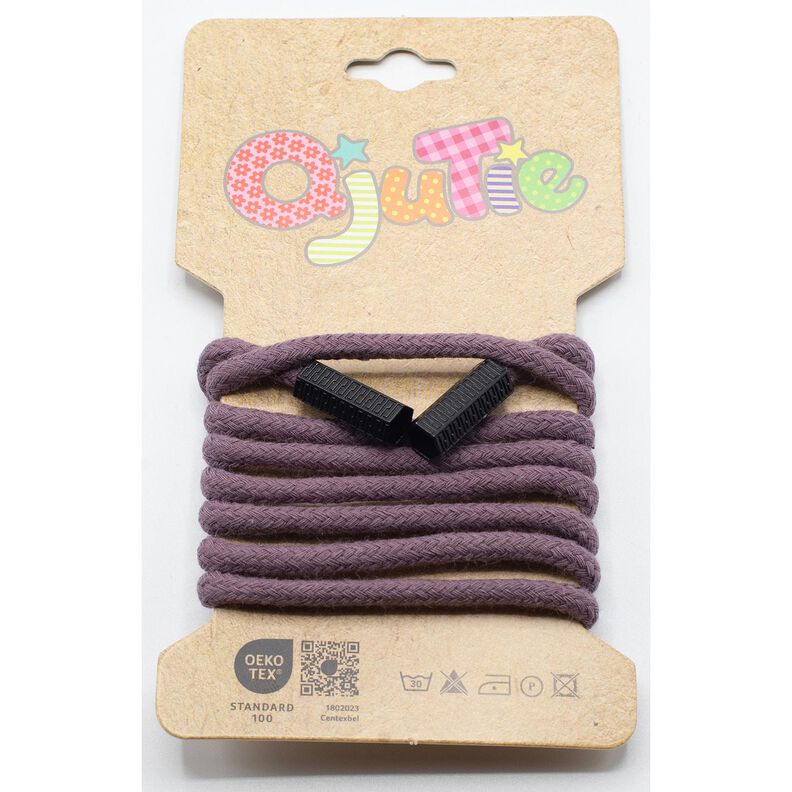 Cotton cord Incl. Cord End [1,15 m | Ø 5mm] – aubergine,  image number 1