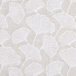 Decor Fabric Jacquard large ginkgo – misty grey/ivory, 