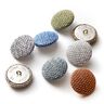 Covered Button - Outdoor Decor Fabric Agora Bruma - light olive,  thumbnail number 3