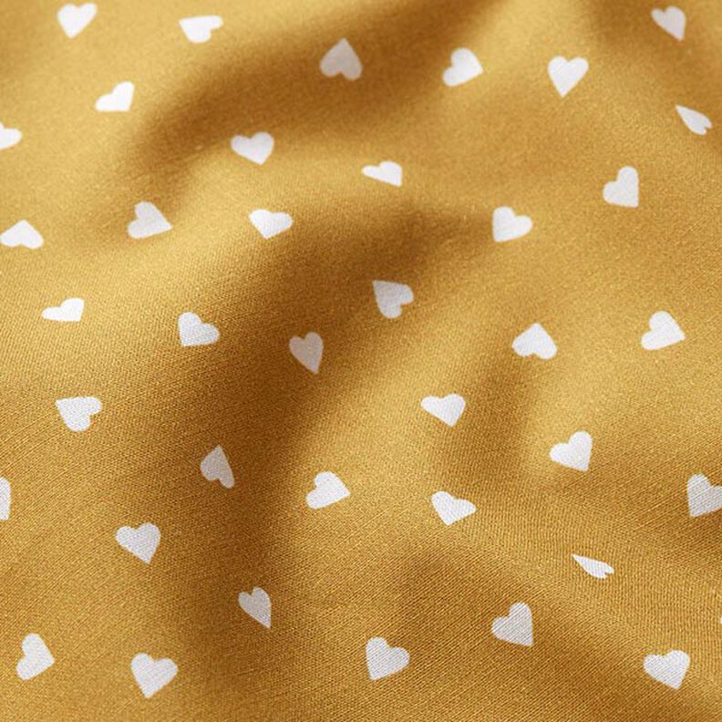 Scattered hearts organic cotton poplin – mustard,  image number 2