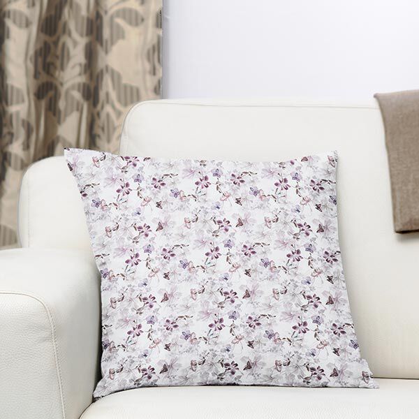 Decor Fabric Cotton Poplin Butterflies & Orchids – pastel violet,  image number 6