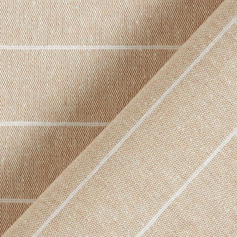 Decorative fabric, canvas wide stripes, recycled – dark beige, image number 4