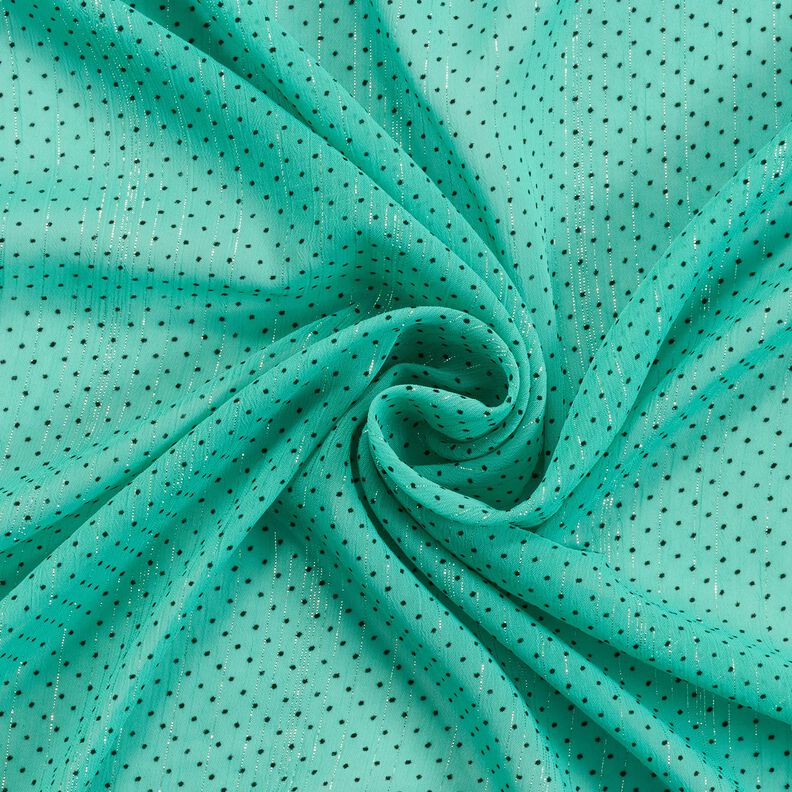 Glitter stripes and dots chiffon – turquoise,  image number 3
