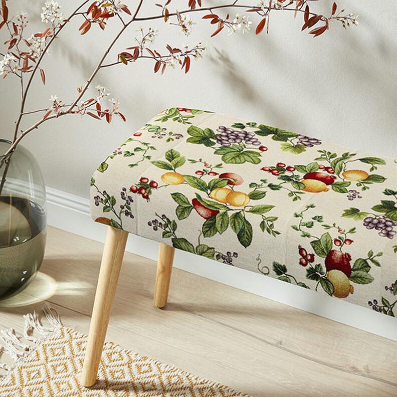 Decor Fabric Tapestry Fabric Fruits – light beige/carmine,  image number 5