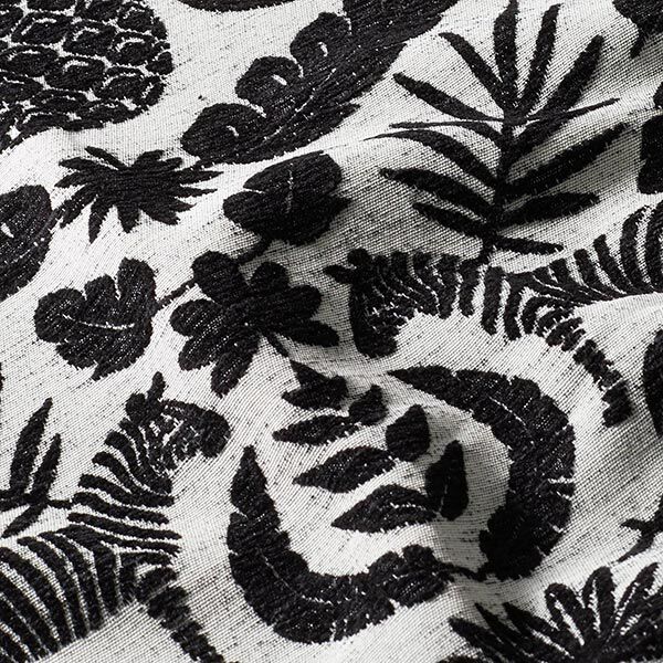 Chenille Jacquard Baroque Jungle – black/offwhite,  image number 2