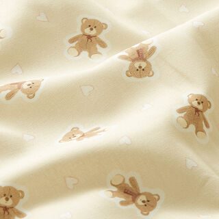 Cotton Poplin Mini Bears – light beige, 