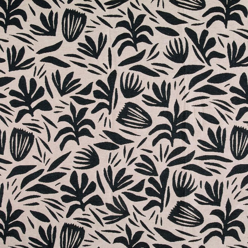 Decor Fabric Tapestry Fabric Abstract Plants – light beige/black,  image number 1