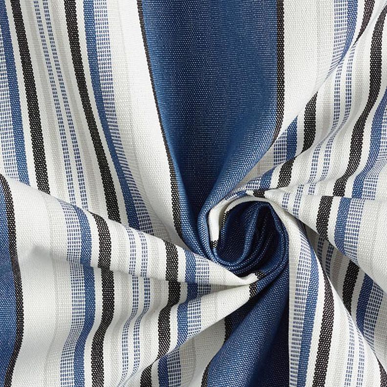 Awning Fabric Wide and Narrow Stripes – denim blue/white,  image number 3