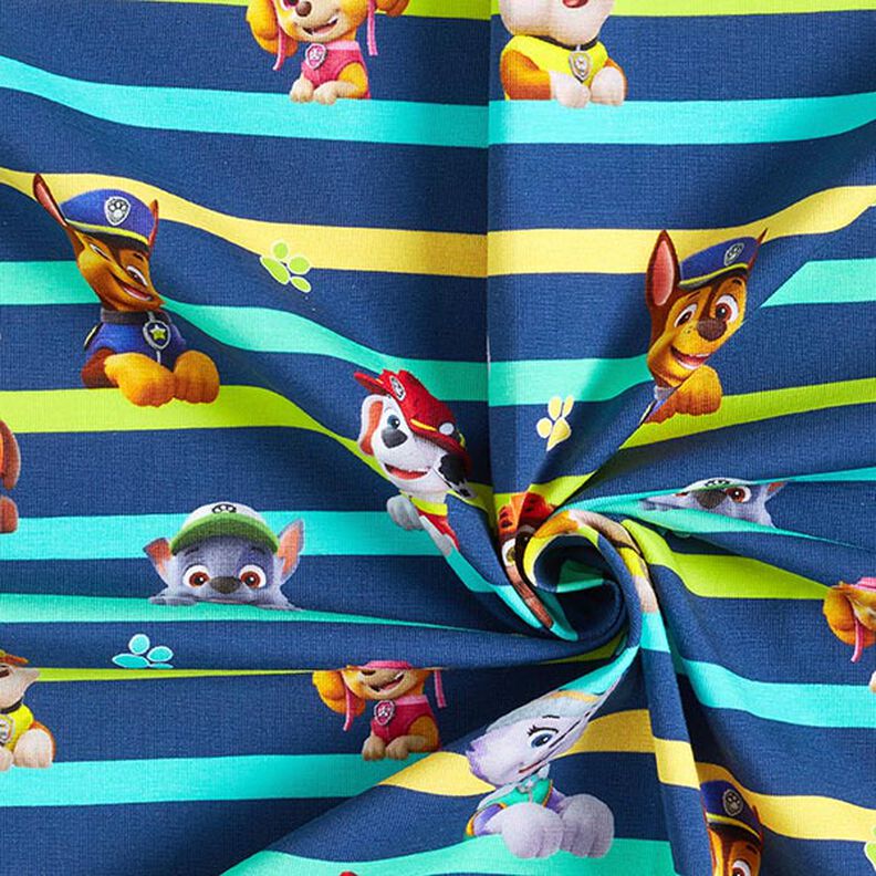 Cotton Jersey Licensed Fabric Paw Patrol striped | Viacom – navy blue,  image number 3