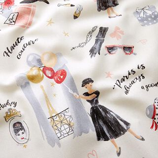 Decor Fabric Half Panama Audrey – light beige/black, 