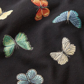 Decor Fabric Tapestry Fabric Swarm of butterflies – black, 
