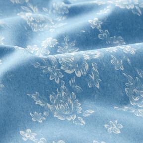 Chambray Small Roses – light blue/offwhite, 