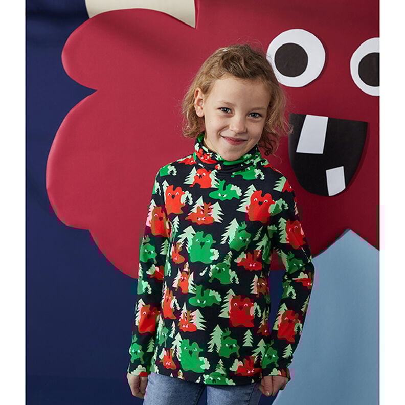 Plain Medium Cotton Jersey – petrol,  image number 9