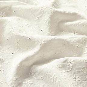Cotton Batiste Broderie Anglaise flower tendrils – offwhite, 