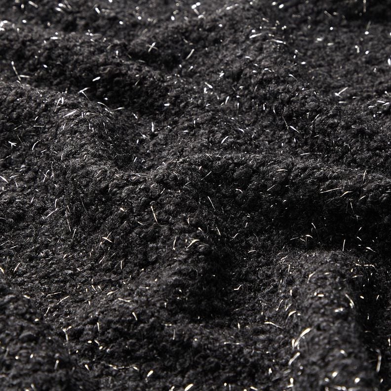Knit Bouclé Glitter threads – black, image number 2