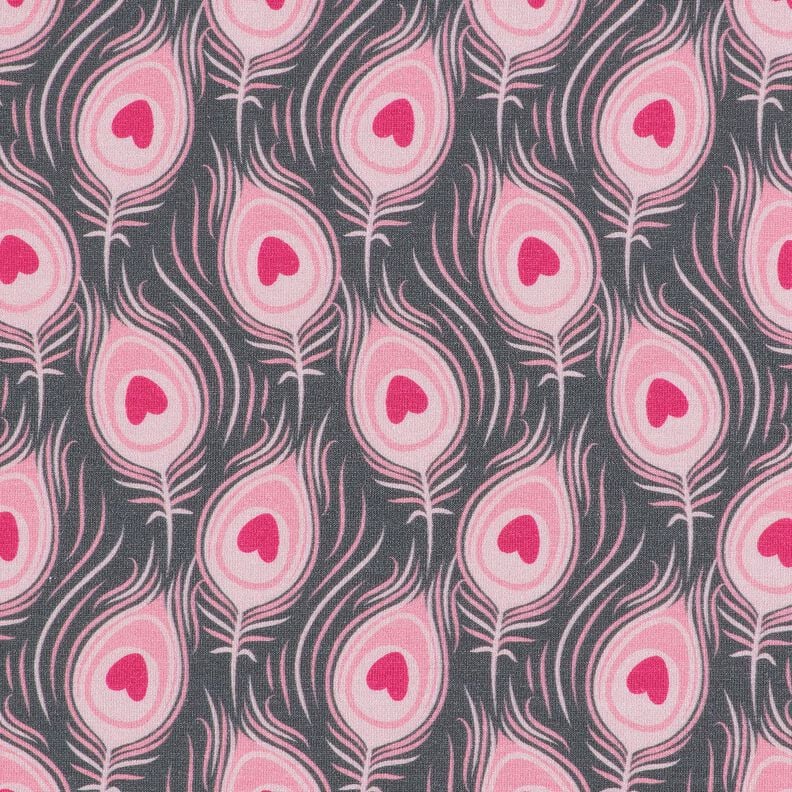 Cotton Jersey Peacock | Stoff&Liebe – slate grey/intense pink, image number 1