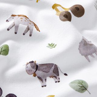 Organic Cotton Jersey Farmyard Digital Print – offwhite, 