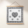 Decorative Panel Tapestry Fabric Alpine Heart – ivory/grey,  thumbnail number 6