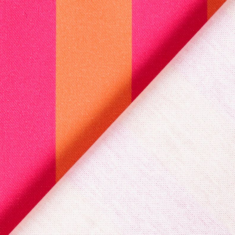 Decor Fabric Half Panama Block Stripes – intense pink/orange,  image number 4