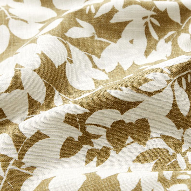 Decor Fabric Panama Leaf Shadows &ndash; cream/light olive,  image number 2