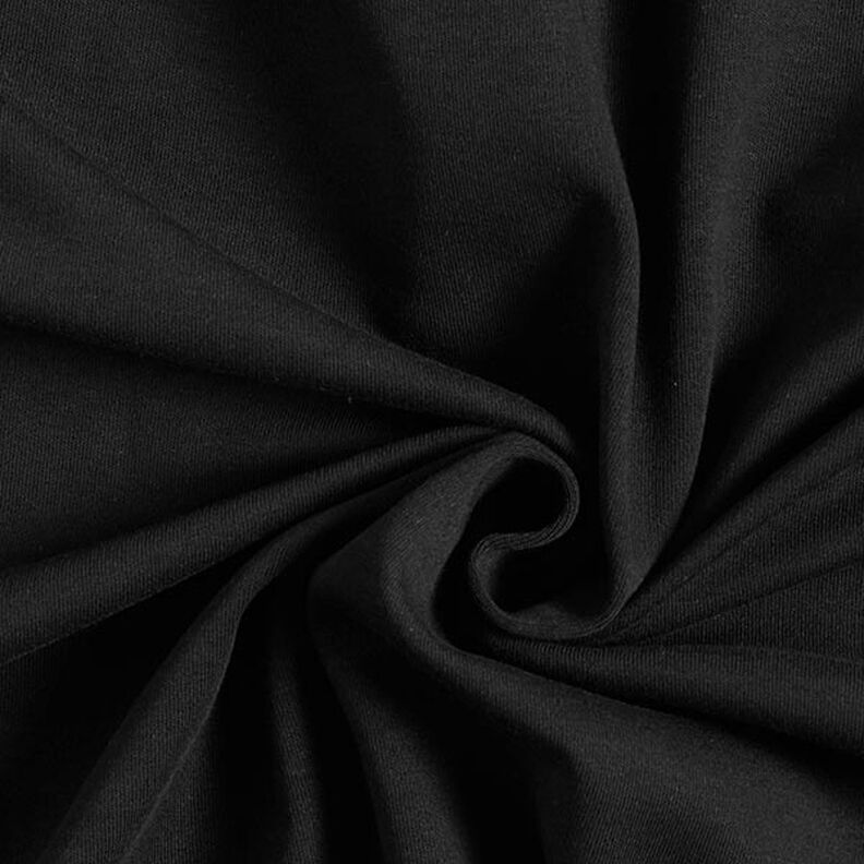 GOTS Plain Interlock Jersey – black,  image number 1