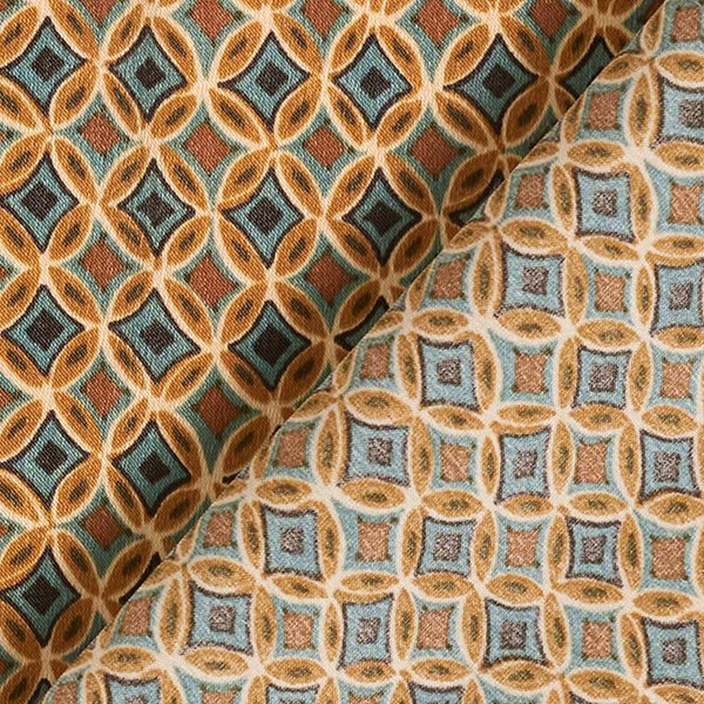 geometric retro patterned satin – caramel,  image number 4