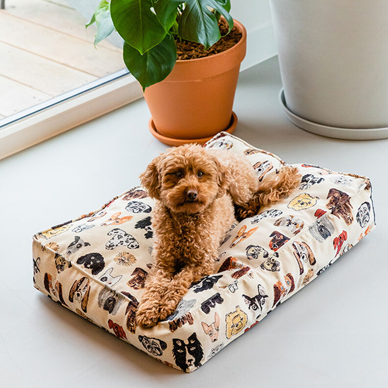 Decorative fabric Tapestry dogs – beige,  image number 6