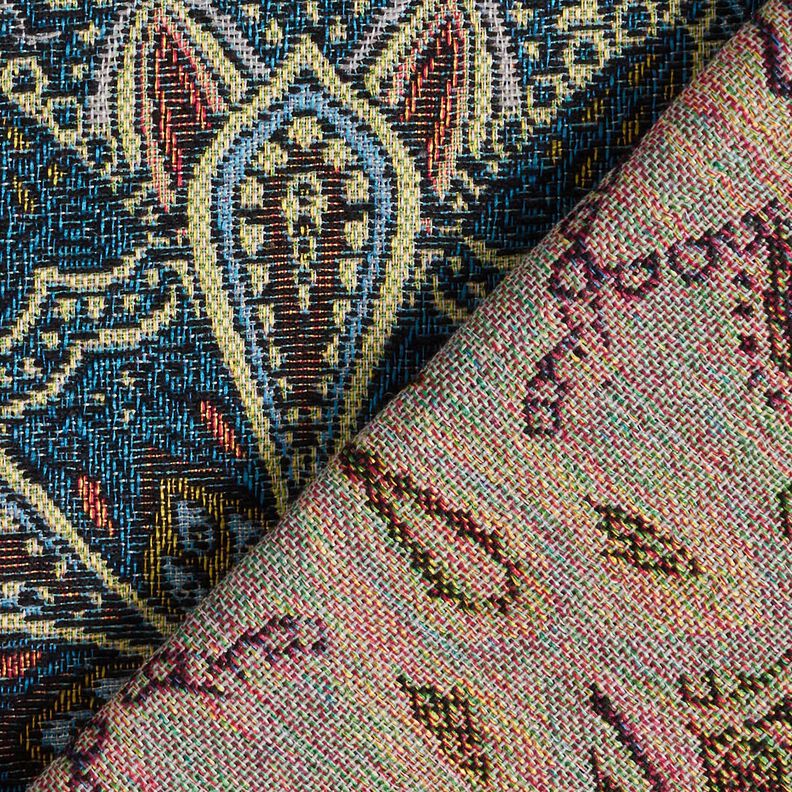 Decor Fabric Tapestry Fabric mandala flowers – black/blue,  image number 4