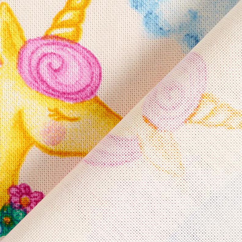 Decor Fabric Half Panama Unicorns – light pink,  image number 3