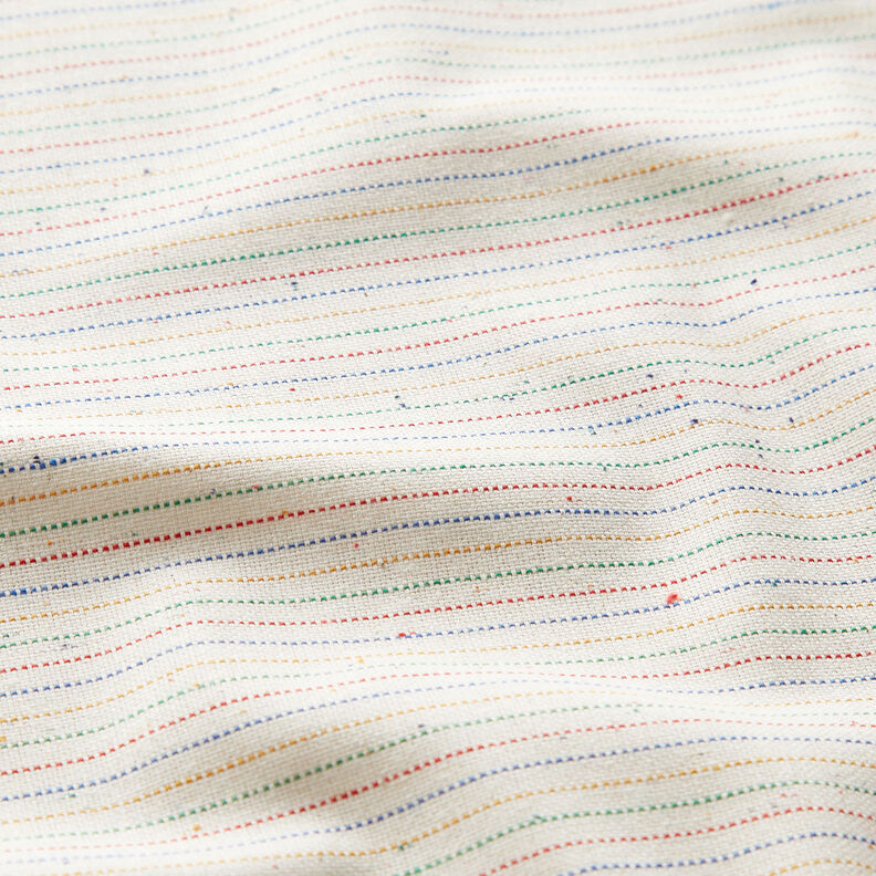 Decor Fabric Half Panama multicoloured stripes – natural, image number 2